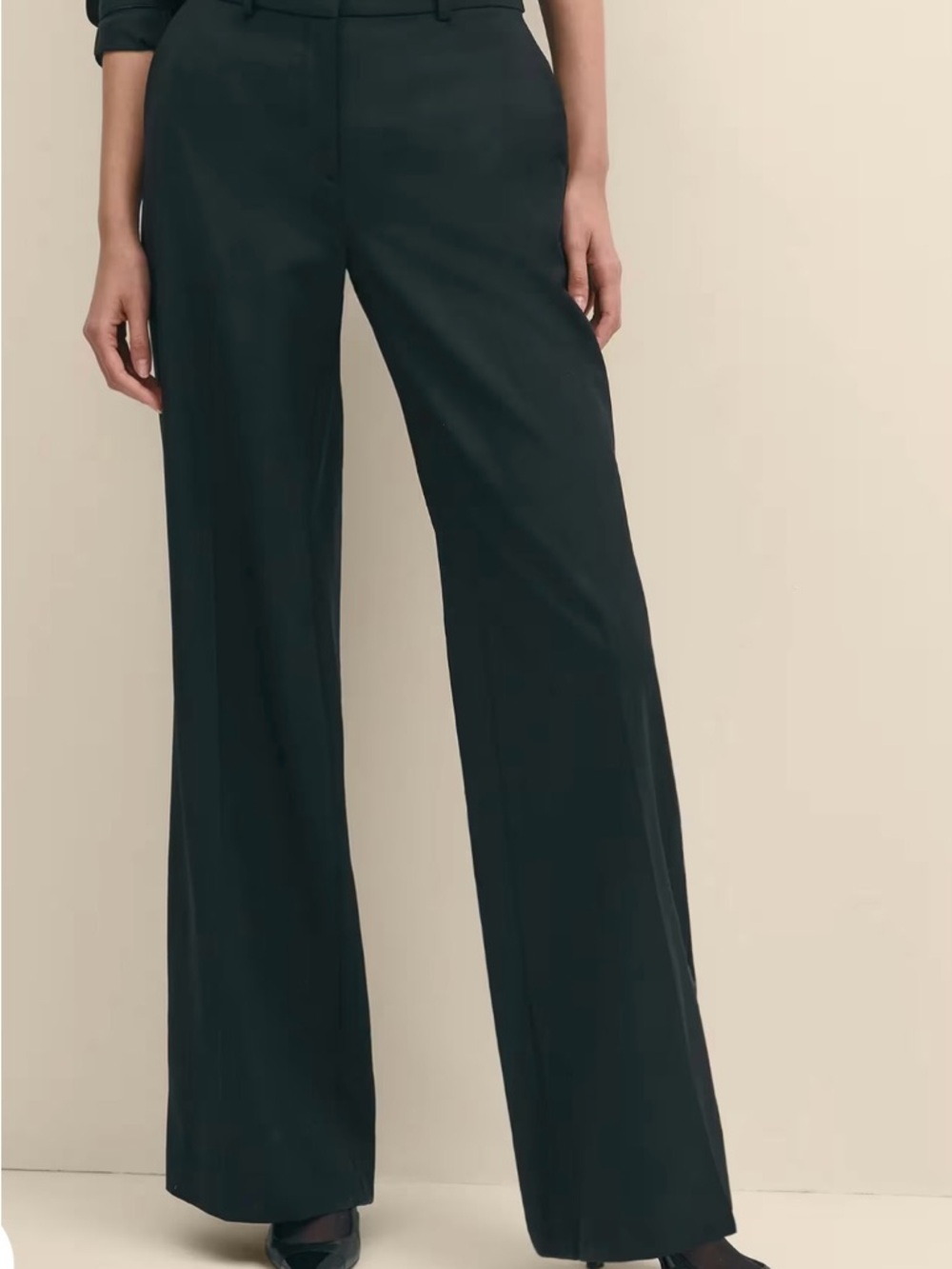 Brooks Brothers Forest Green Wide-Leg Trousers